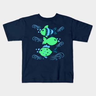 Aqua ocean animals - fish Kids T-Shirt